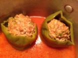 Pressure Cooker Stuffed Green Peppers