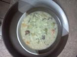 Cauliflower with turkey bacon soup