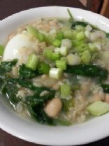 Arroz Caldo (brown rice, vegetarian version)