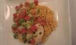 Cilantro-Lime Chicken w/ Avocado Salsa over Saffron Rice