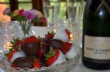 Chocolate covered champagne strawberries