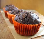 Double Chocolate Zucchini Banana Muffins 