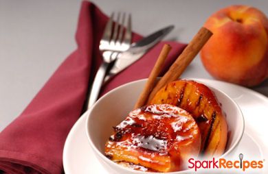 Grilled Peaches with Raspberries