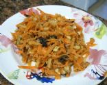 Carrot Apple Salad with Raisins, Nuts & Honey