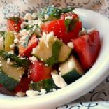 Tomato, Cucumber, Feta, Basil salad