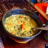 SAVORY CREAMED SPLIT PEA AND MUSHROOM SOUP